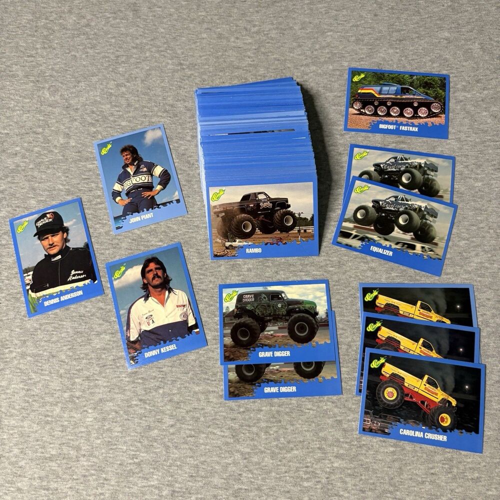 1990 Classic Monster Truck Cards Lot of 137 with Grave Digger Carolina Crusher